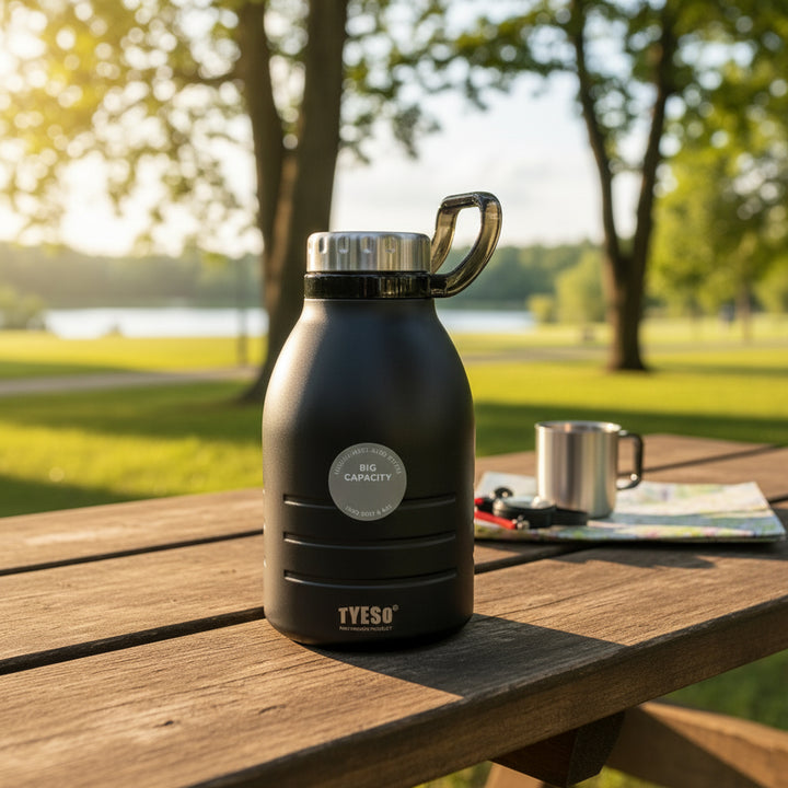 TYESO 1799-04 Vacuum Bottle 1500 ml Black Stainless Steel – Large Reusable Insulated Bottle from Siddiq Gifts Mussafah, Abu Dhabi