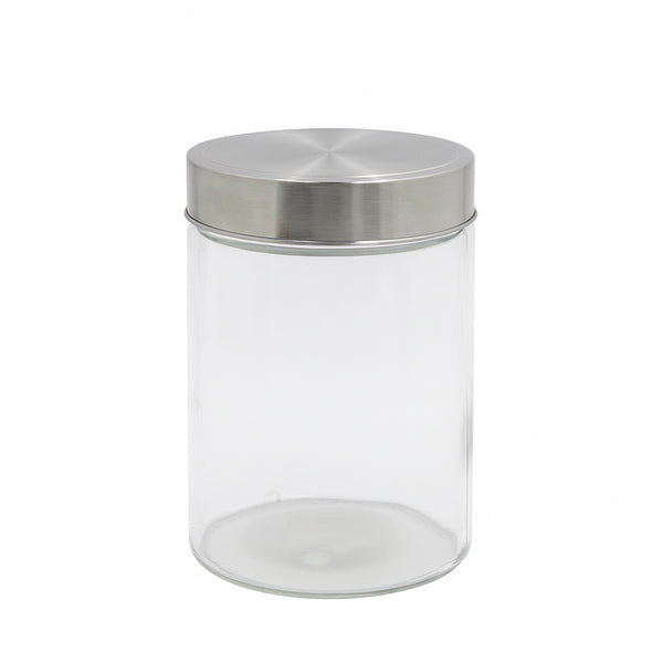 MARCH-0078 Glass Storage Jar with Silver Lid – 1200 ml