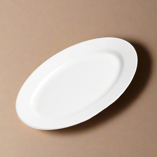 Ceramic Plate 16 Inches – Glossy White Oval Shape – 99318-01