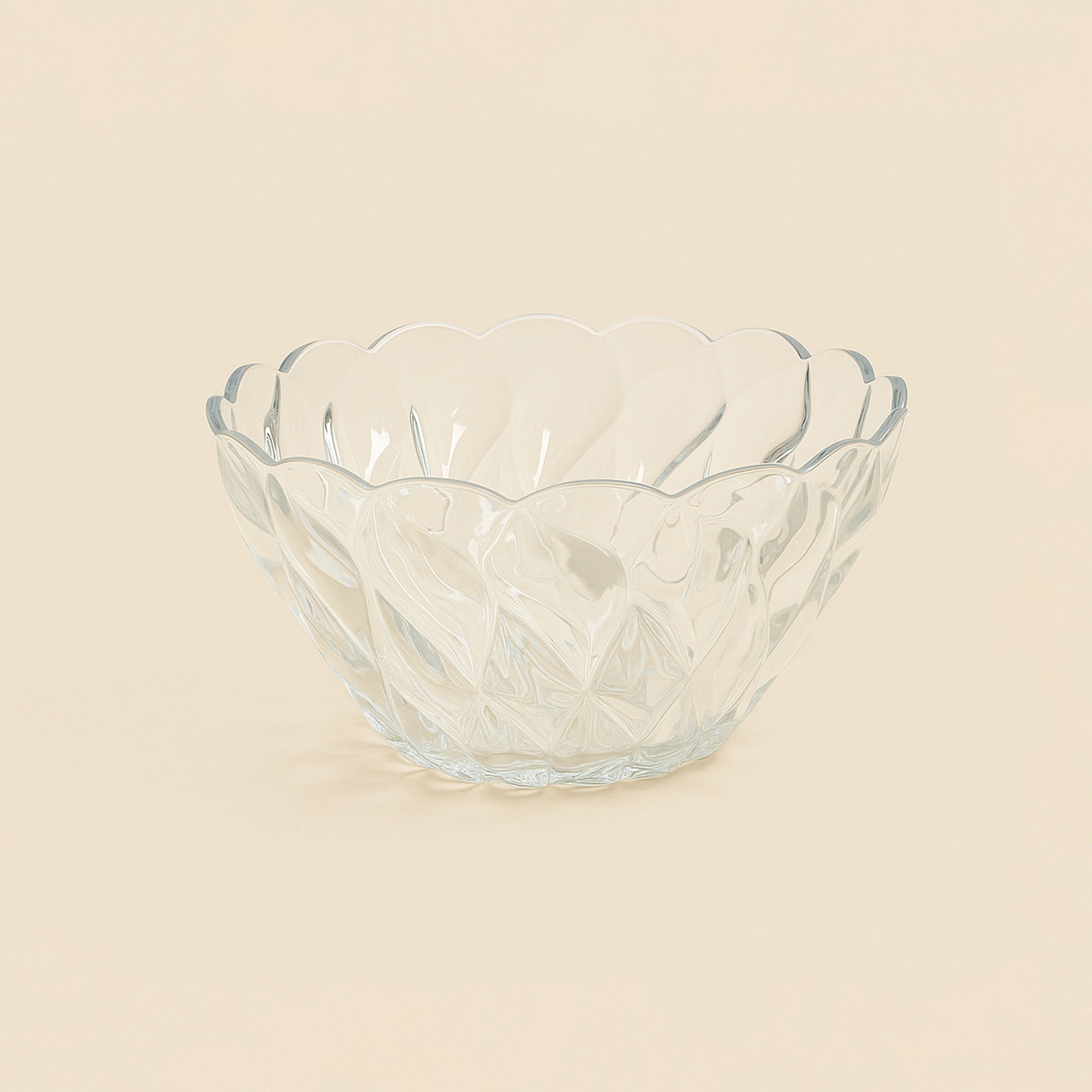 ISF-918 – Florence Glass Bowl – 24cm – 2550cc Capacity – Scalloped Wave Design