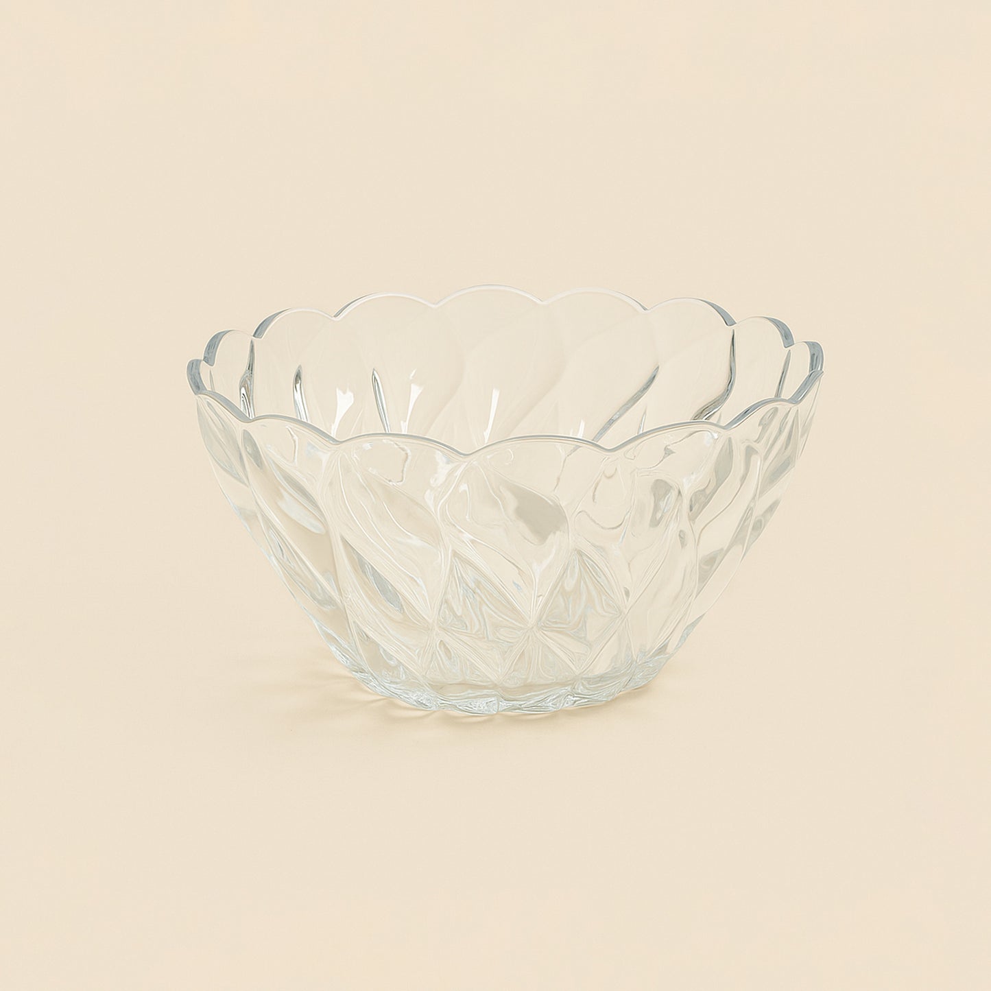 ISF-918 – Florence Glass Bowl – 24cm – 2550cc Capacity – Scalloped Wave Design