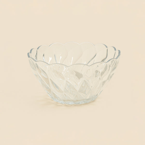 ISF-918 – Florence Glass Bowl – 24cm – 2550cc Capacity – Scalloped Wave Design