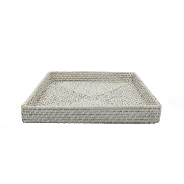 HR010 Rattan Serving Tray – 45 cm x 45 cm – Handwoven Square Design