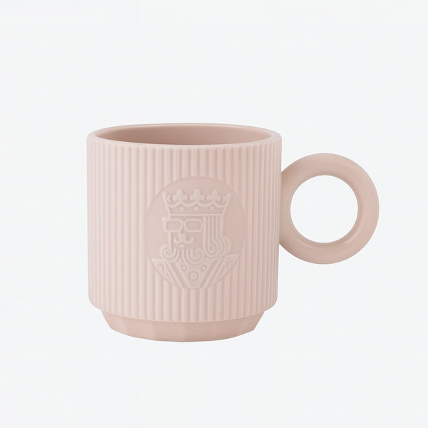 HS62897 – Ceramic Mug – Matte Blush Pink with Ribbed Texture