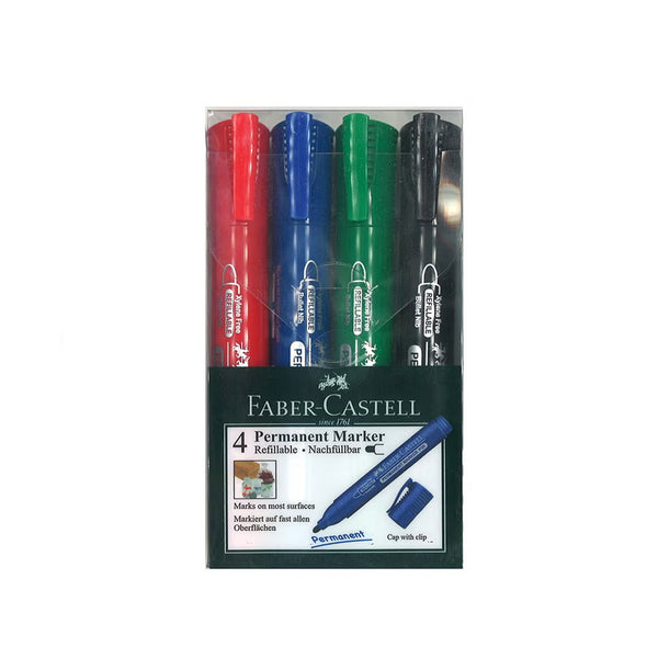 FCM253944 – Faber-Castell Permanent Board Marker – 4-Piece Set