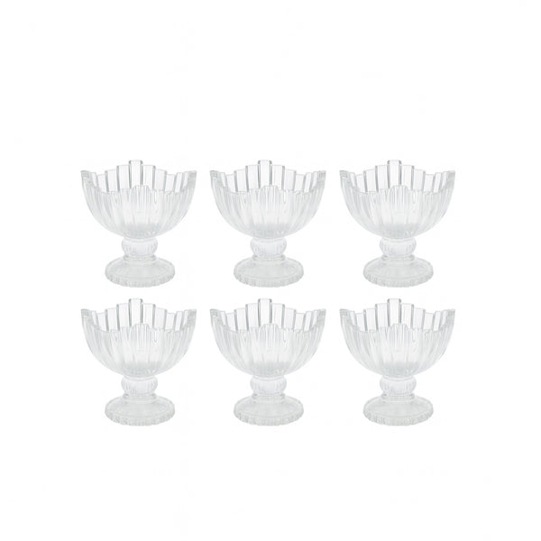 ISF-725 Berlin Ice Cream Bowl 6-Piece Set 220ml – Elegant Pedestal Dessert Bowls