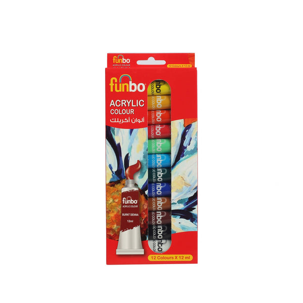 FO-ACRYLIC-1212 Funbo Acrylic Colour Set – 12 Colours
