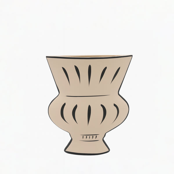 NW240796S-BEBK – Ornate Pedestal Flower Vase – 21cm (H)