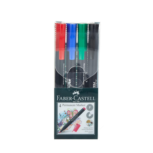 FCM156472 – Faber-Castell Permanent Marker Slim – 4-Piece Set