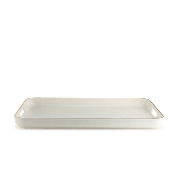 MR-624 Rose Serving Tray – 53 x 35 cm – White Finish with Golden Edge