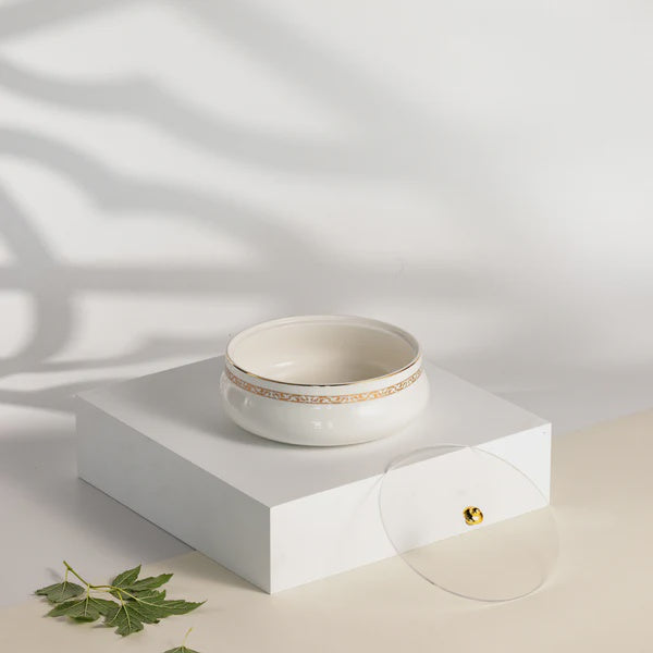 ET2975 Naqsh Medium Date Bowl – White & Gold