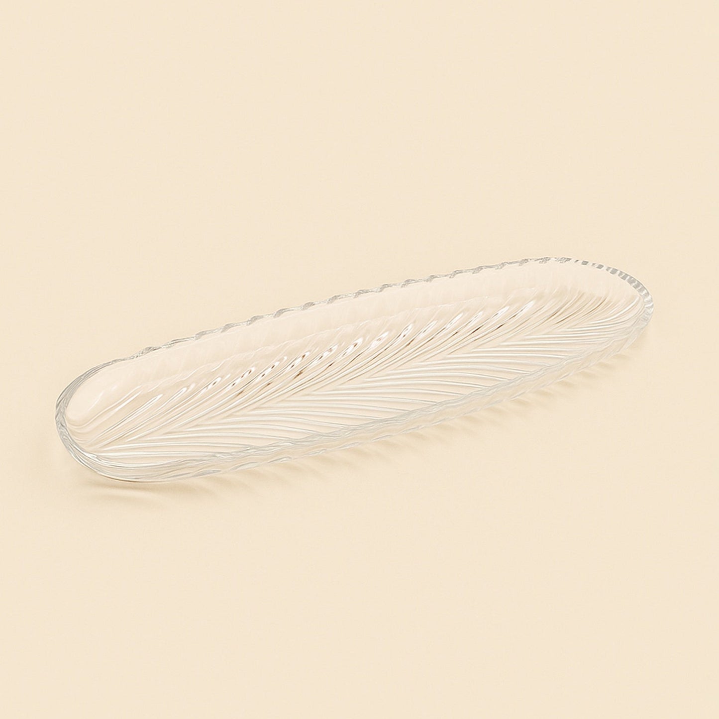 1077/PL1110GCL – Santa Glass Plate – 760cc Capacity – Leaf Pattern Design