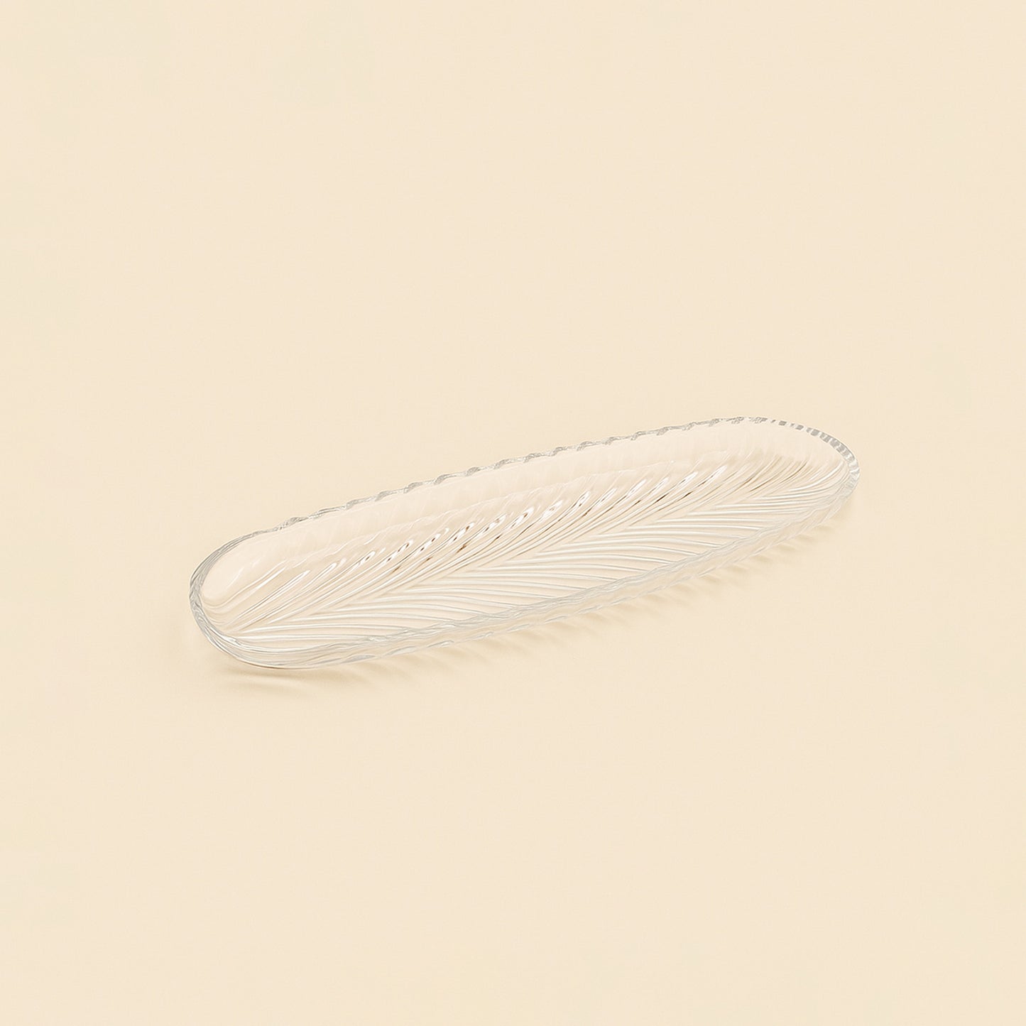 1110/PL1110GCL – Santa Glass Oval Plate – 540cc Capacity – Leaf Pattern Design