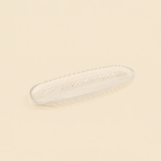 1110/PL1110GCL – Santa Glass Oval Plate – 540cc Capacity – Leaf Pattern Design