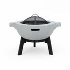 R241518-3-004 موقد شواء خارجي VIP - 77 × 60 × 56 سم - تصميم دائري مرتفع على شكل حجر مع مقابض