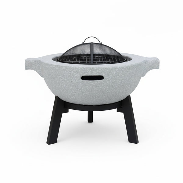 R241518-3-004 VIP Outdoor BBQ Stove – 77 x 60 x 56 cm – Elevated Round Stone-Style Design with Handles