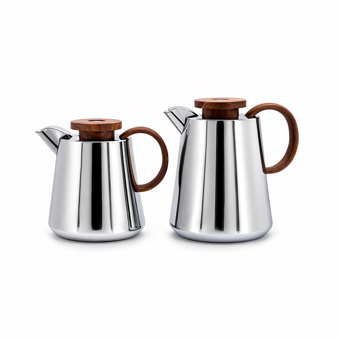 NB5700G Parati Vacuum Flask Set – 2 Pieces (0.5L + 1L) – Stainless Steel with Wooden Handles