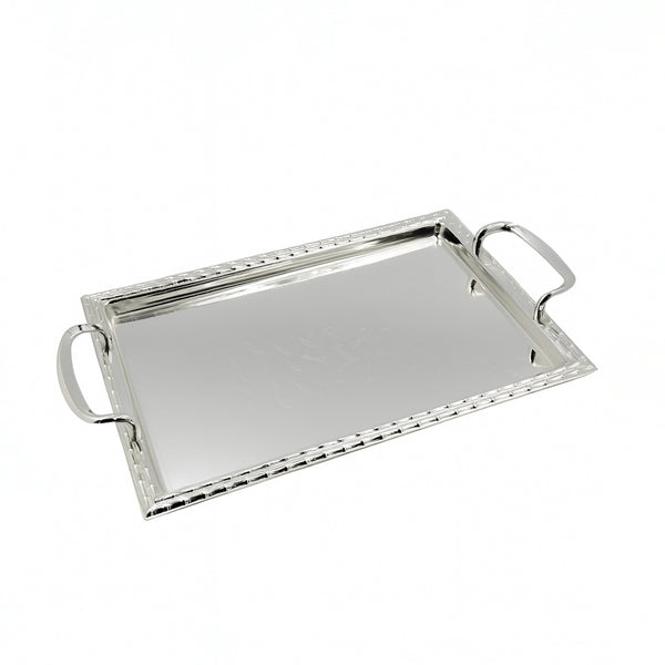 NB5637 – Serving Tray 3-Piece Set – Full Silver Finish with Handles