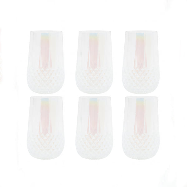 575-6 Glass Tumbler Set – 6 Pieces –  Clear Drinking Glasses