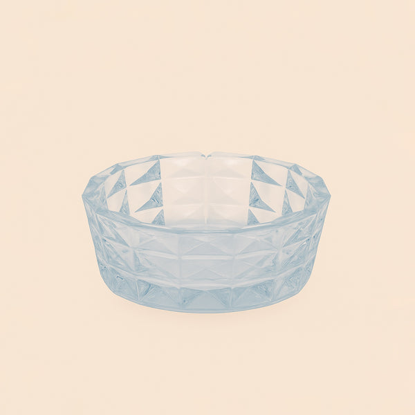 Glass Ashtray – Diamond-Cut Round Design – 20cm – YG1092-1