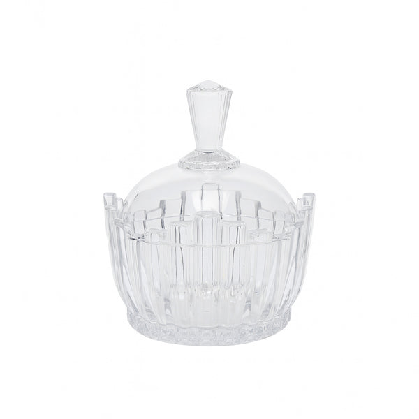 ISF-275 Berlin Glass Sugar Bowl with Lid 325ml – Elegant Clear Crystal Design