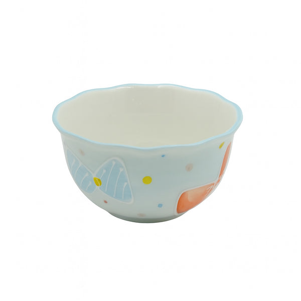 1518-02 Ceramic Bowl –  Butterfly  Design with Scalloped Edge