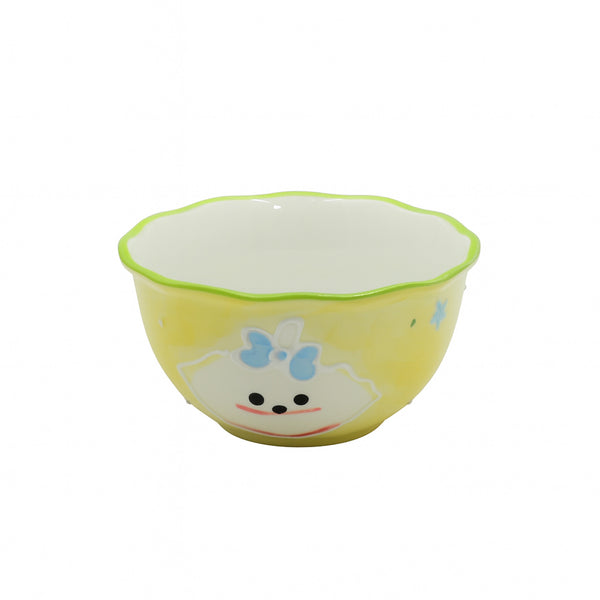 1518-01 Ceramic Bowl  – Cartoon Puppy Design with Scalloped Edge