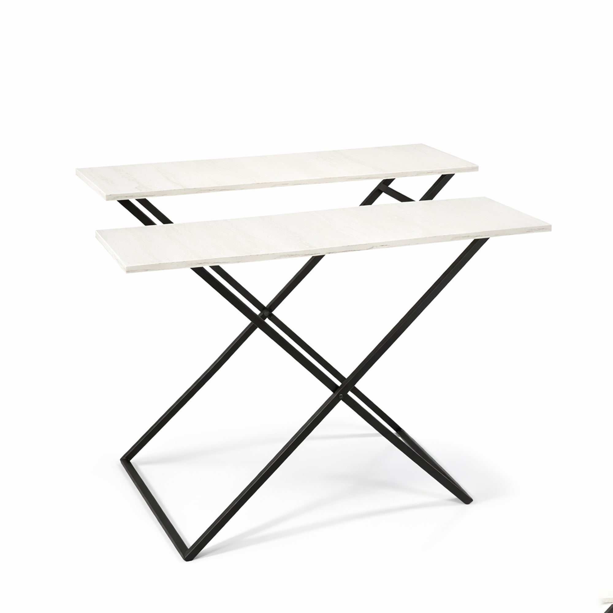 199-11 Two Layer Display Table White And Black Metal Display Stand By Siddiq Gifts