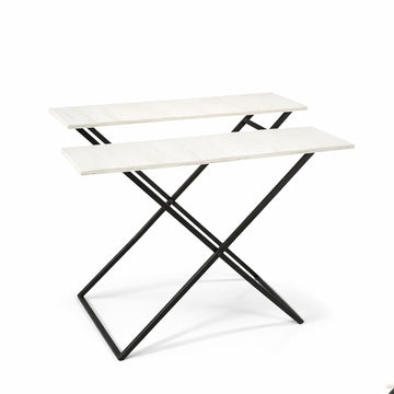 199-11 Two Layer Display Table White And Black Metal Display Stand By Siddiq Gifts