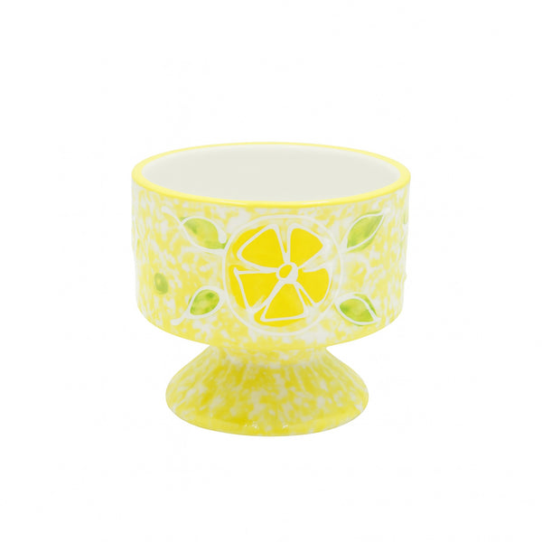 1513-16 Ceramic Ice Cream Cup – Lemon Design on Pedestal Base