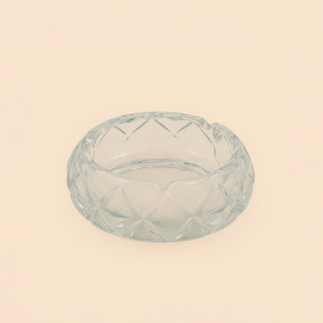 Glass Ashtray – Diamond-Cut Round Design – 16cm – DYSG11-2 (1910G)