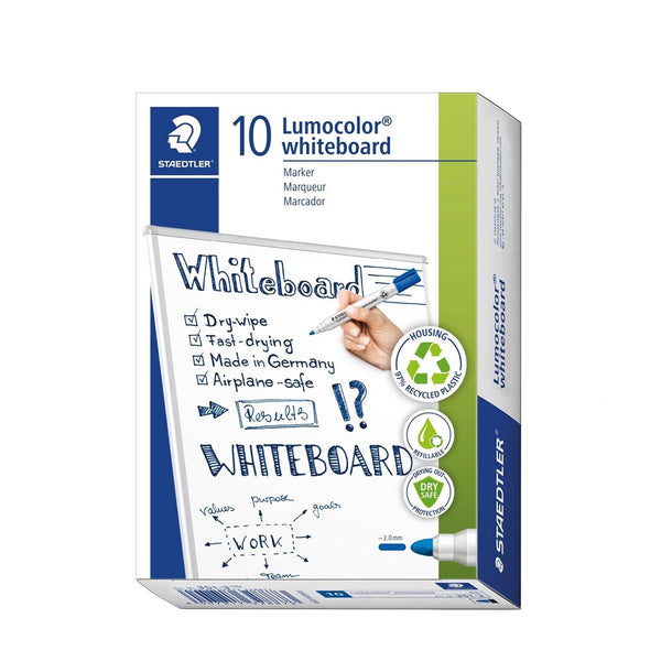 ST-351-03 Staedtler Lumocolor Whiteboard Marker – 10-Piece Set –  Blue