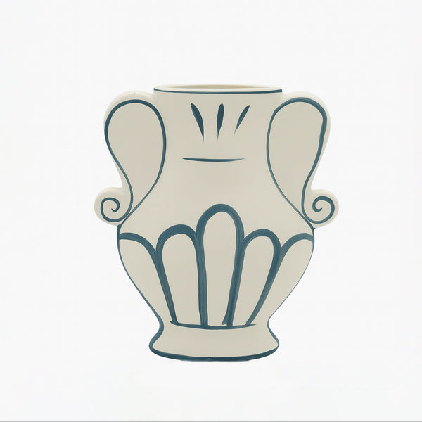 NW240795L-MWBL – Curved Twin Handle Flower Vase – 32cm (H)