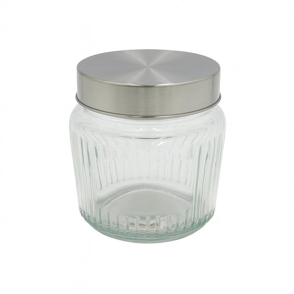 KK592 – Glass Storage Jar with Stainless Steel Lid – 270ml