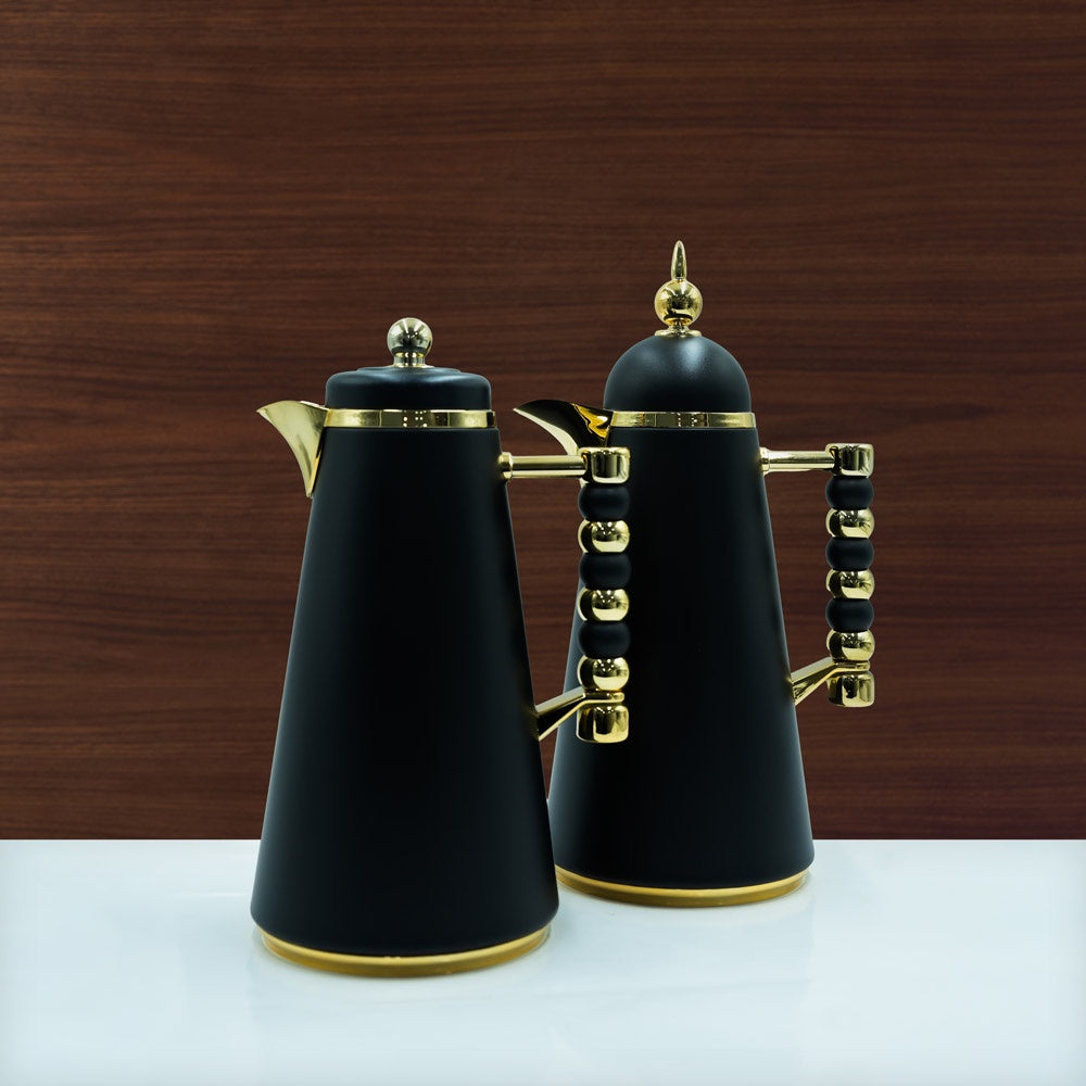 SJ42-BLG Vacuum Flask 2PC Set Black Gold