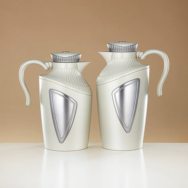 UWP – Vacuum Flask 2-Piece Set (0.7L & 1L) – Matte Ivory Chrome