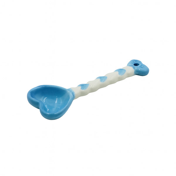 1517-19 Ceramic Spoon – Blue & White Heart-Shaped Handle