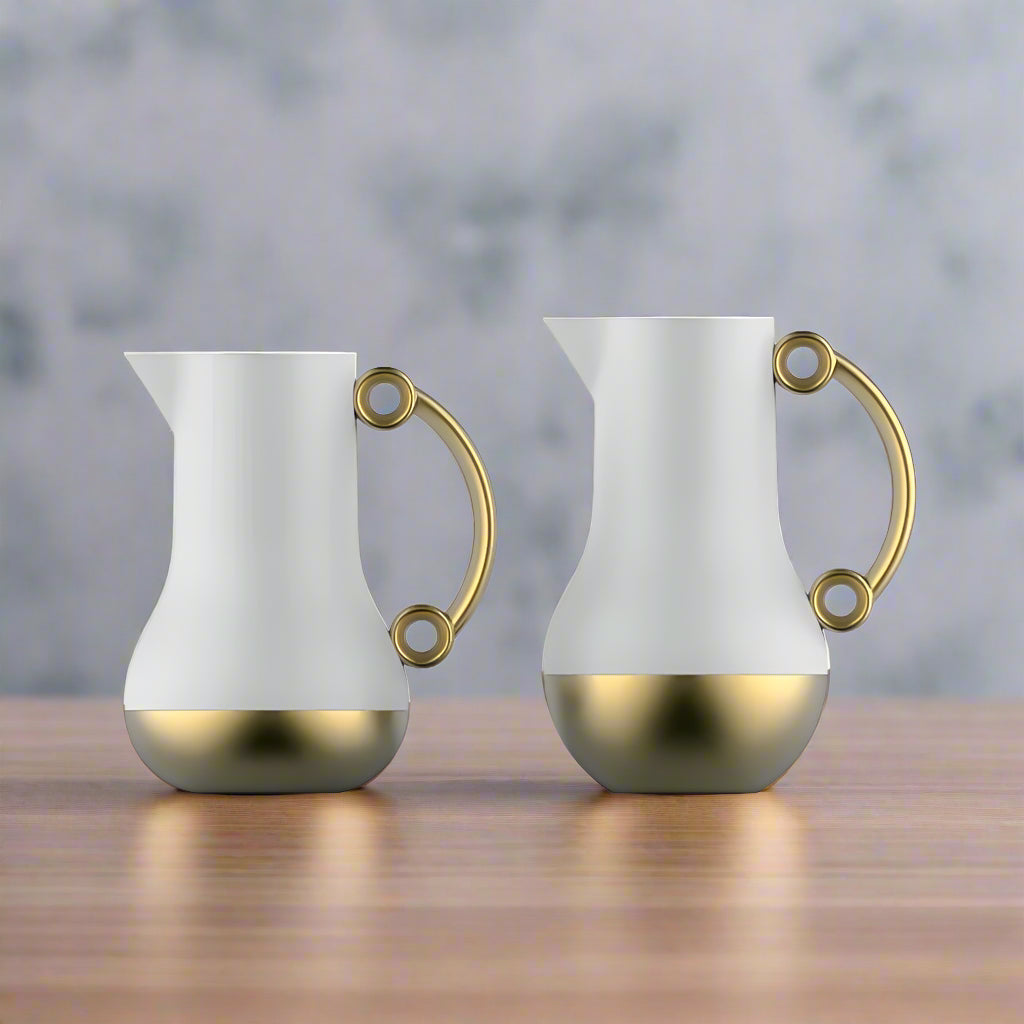 ROHT Vacuum Flask 2-Piece Set (0.75L + 1L) – Grey with Matte Gold Finish