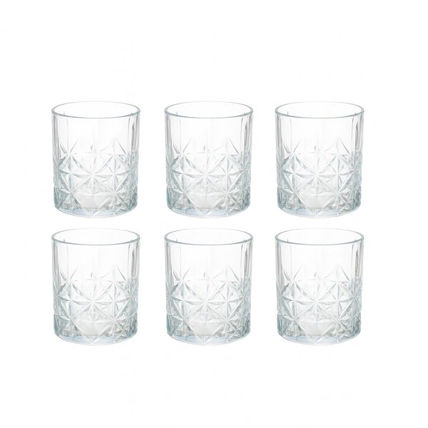 DSY2035-2 Glass Tumbler Set – 6 Pieces – 340ml Premium Crystal-Cut Drinking Glasses