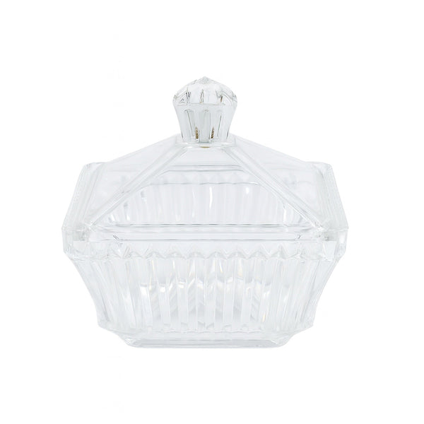 HO-819-MT Acrylic Date Bowl with Lid – Clear – 17cm (W) x 17cm (L)