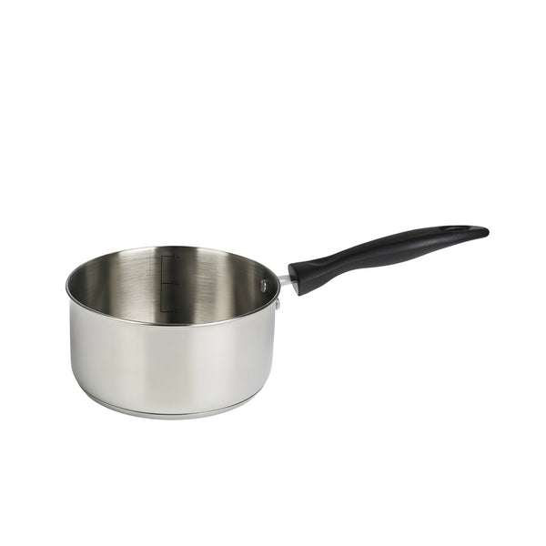 MHIN-0822 Stainless Steel Milk Pan – 18cm, Heat-Resistant Handle