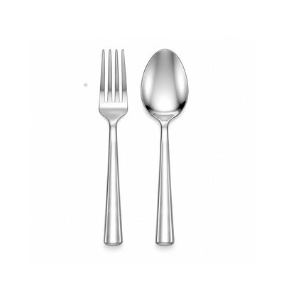 IE-53463 Stainless Steel Spoon & Fork Set – 12 Pieces –  21 cm – Silver Finish