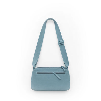 2085-06 Crossbody Bag with Multiple Zipper Compartments & Adjustable Strap – 27 × 17 cm – Blue