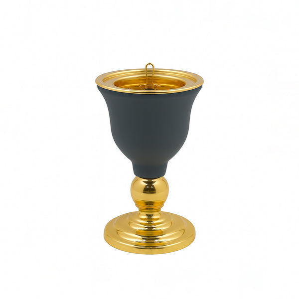 3902G – Incense Burner – 18cm (H) – Matte Black with Gold Base