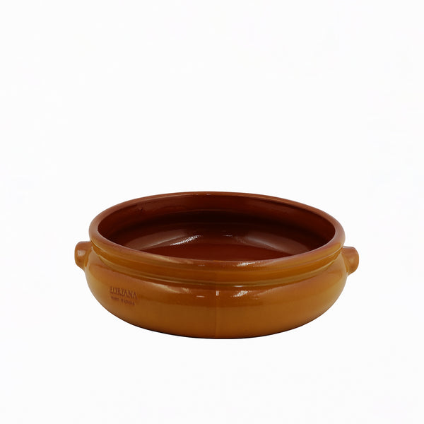 Corzana – Mediterranean Clay Baking Dish – Round Terracotta Casserole with Side Handles