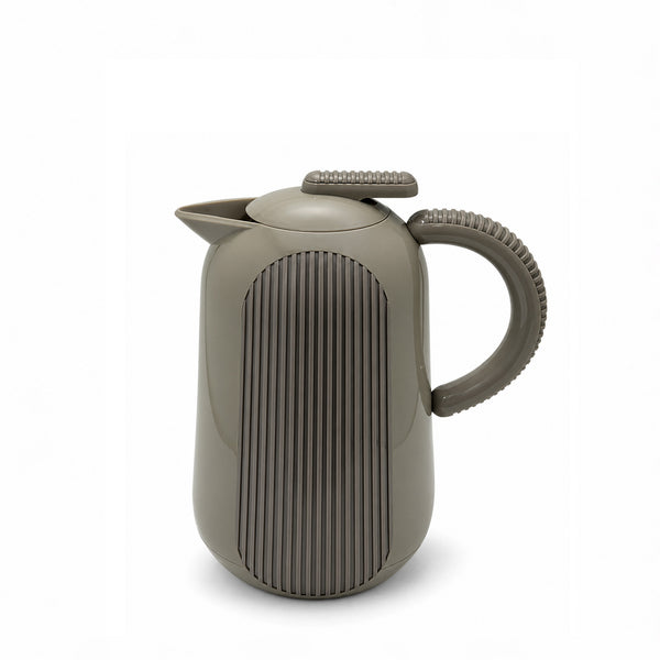 5652C Parati Vacuum Flask – 0.5L – Beige & Grey – Ribbed Modern Design