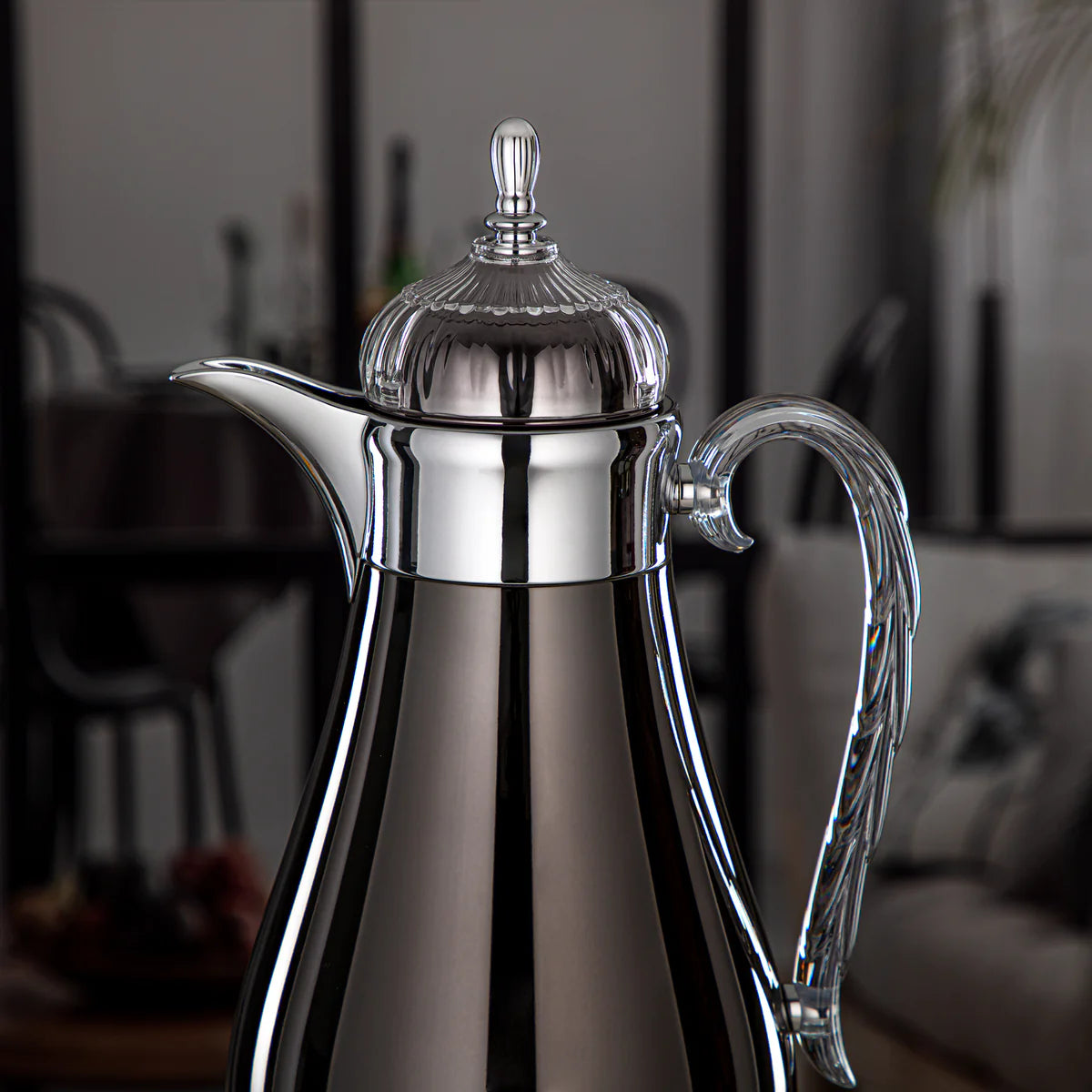 FG810 Vacuum Flask Set 2-Piece (0.7L + 1L) – Gun Black and Silver