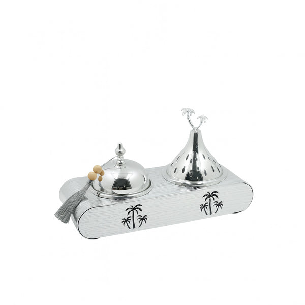 301-31 Nut Bowl Set with Stand – Silver –  2-Piece Set