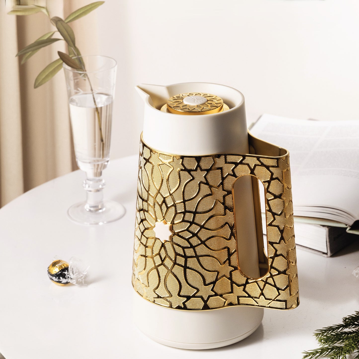 Asala Vacuum Flask 1L Beige Gold-KP1071