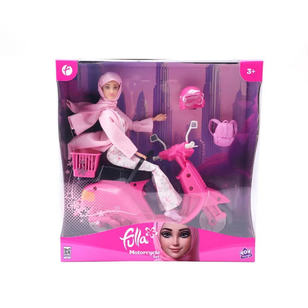 FUL-698088 Fulla Pink Ride Doll with Motorcycle Set – Outdoor Adventure Playset